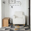 Chaise avec accoudoirs en tissu White Boucle