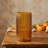 8" Amber Cylinder Ribbed Glass Table Vase