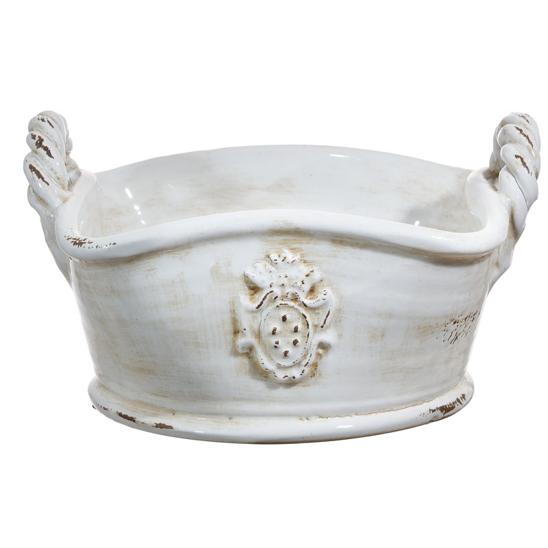 Bol à panier 6,9" terre cuite Bates, Blanc