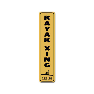 Enseigne verticale en aluminium Kayak Crossing