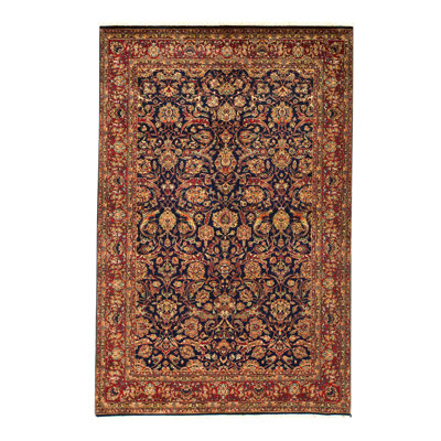 Tapis unique rouge / brun de 8 pi x 10 pi 4 po