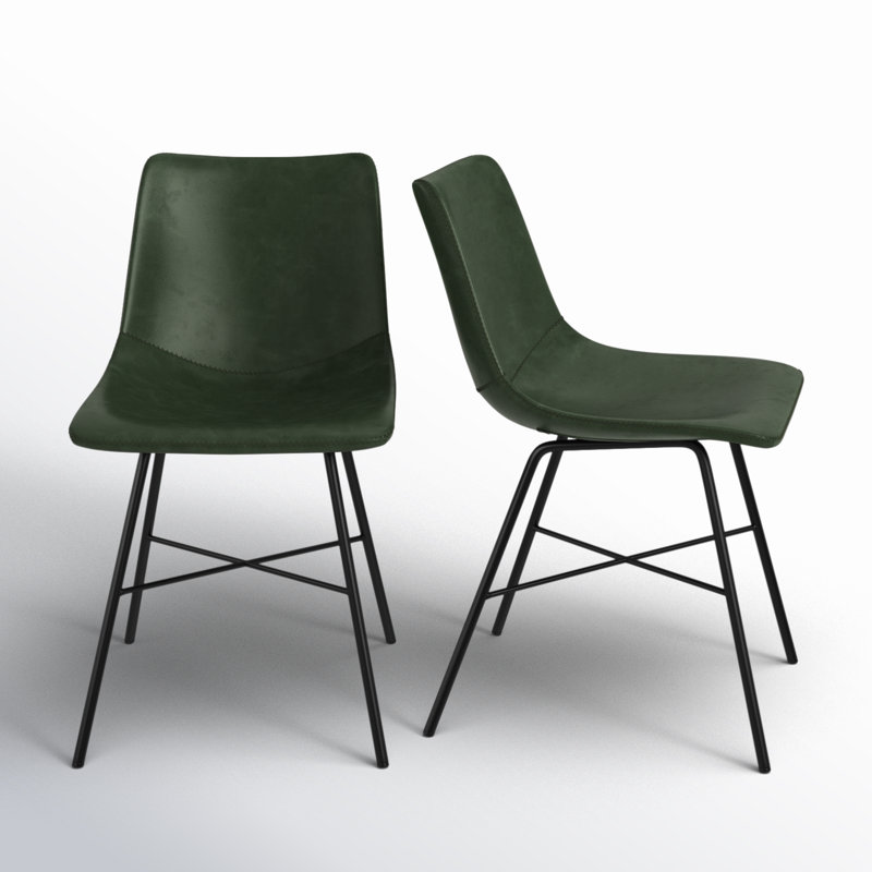 Bela Vegan Leather Dining Chair, Ivy Green Performance Faux Leather