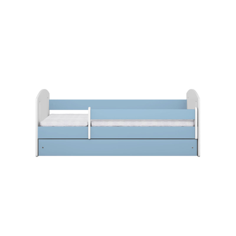 Hermes Drawer Convertible Bed and Mattress, European Toddler (80 x 160 cm), Blue