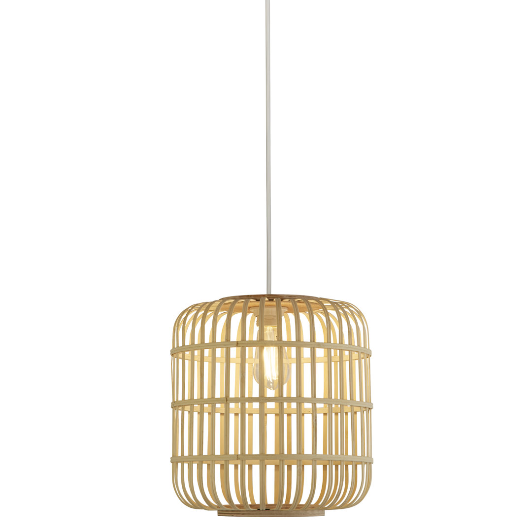 32cm H Drum Pendant Shade ( Uno ) in Brown