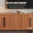 4-door 78.8'' Tv Stand For Tvs Up To 85" With Adjustable Shelves, Mid-century Modern Wood Tv Console, Grey Tempered Glass Door And High Legs