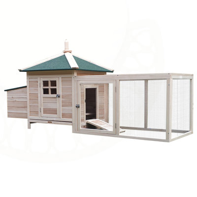 Versatile Wooden Chicken Coop with Multiple Functionalities for Outdoor Use