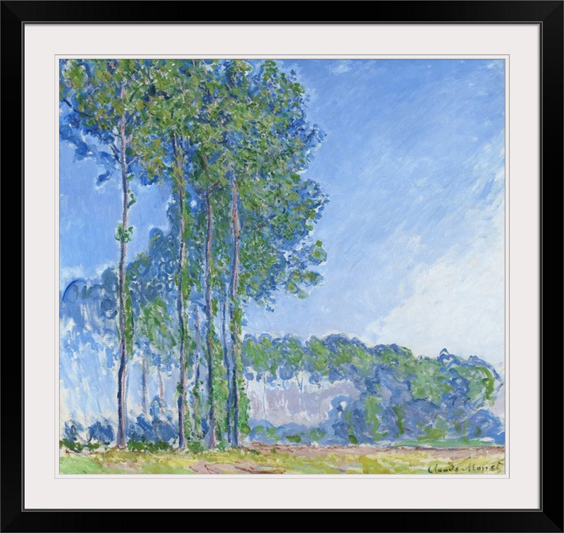 Peupliers, 1891 par Claude Monet - reproduction imprimée, H 24 po x l 24 po x P 1,25 po, Toile