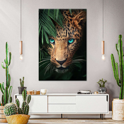 «Leopards Turquoise Eyed Leopard», reproduction sur toile