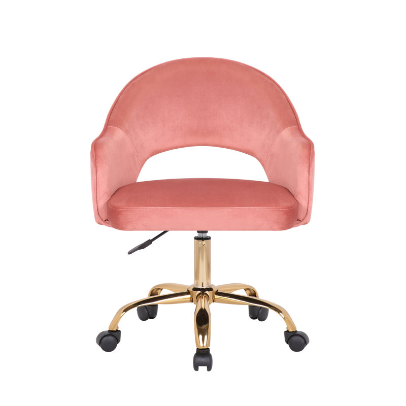 Velvet Office Chair, Rose