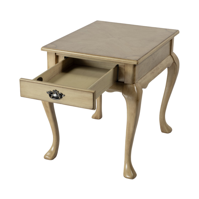 Dantre End Table with Storage, Antique Beige
