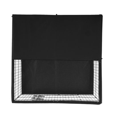 Dog Playpen 4 Panels Foldable Metal Dog Exercise Pen with Bottom Pad Cover 1 Piece Black