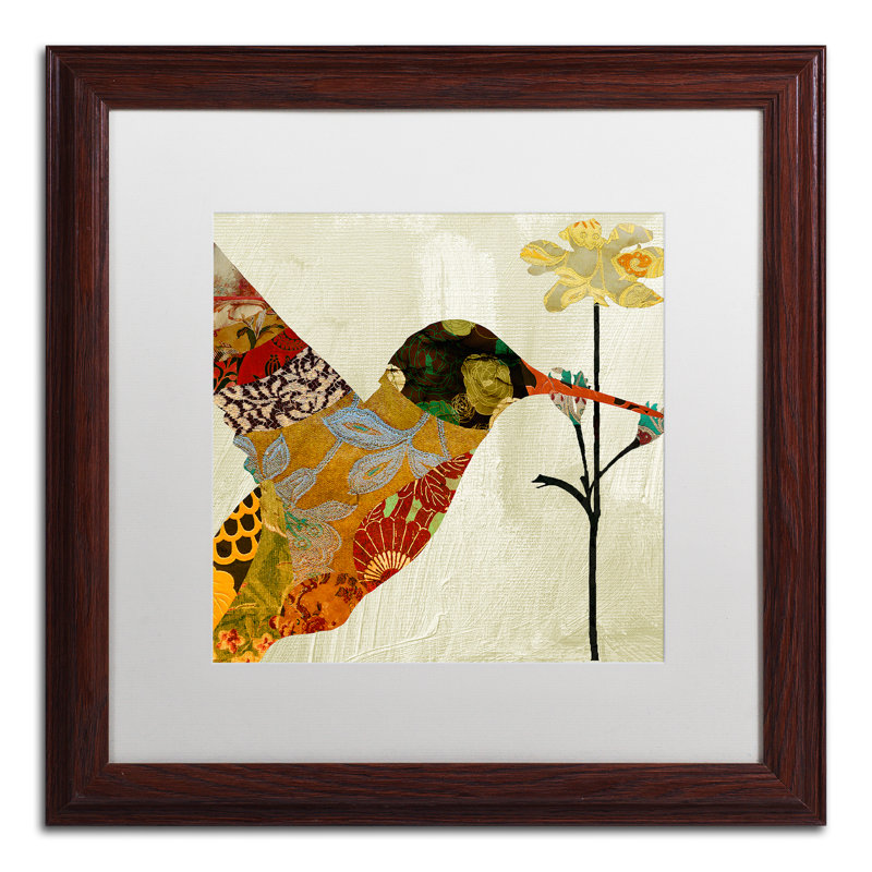 «Hummingbird Brocade III» par Jadaya, impression encadrée, blanc, H 11 po x l 14 po x P 0,5 po