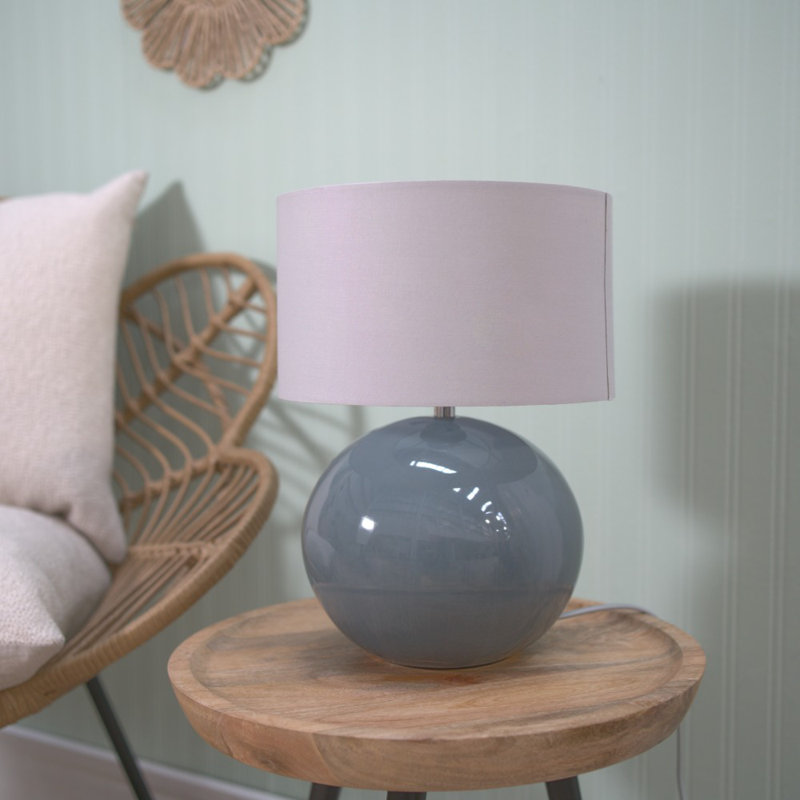 Motes Ceramic Table Lamp, No, Green, Grey