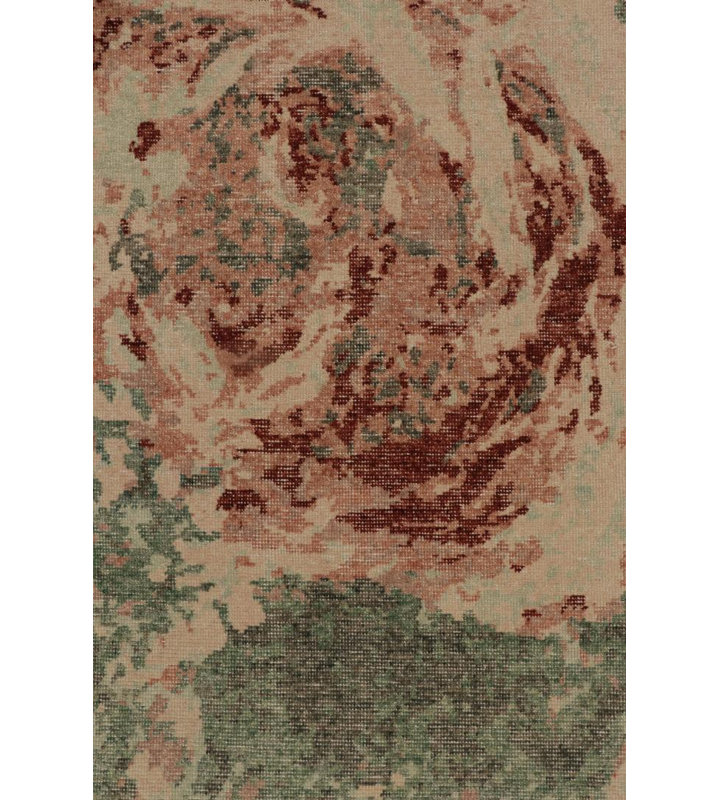 Distressed Homage Hand Knotted Wool Geometric Area Rug, Rectangle 9' x 12'