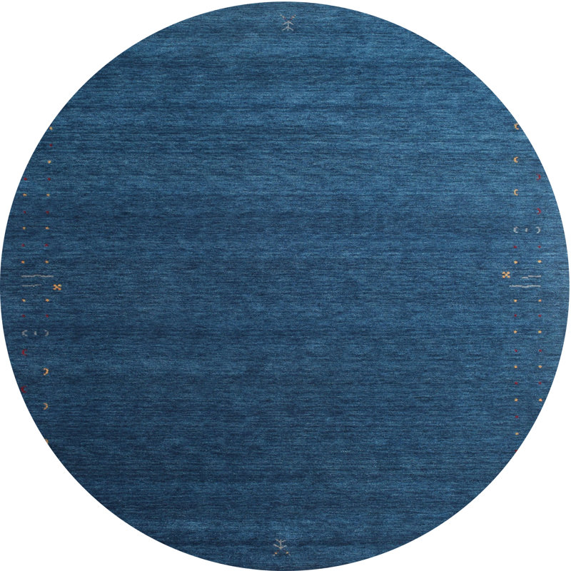 Tapis de zone violet/rouge contemporain, Rond 7 pi