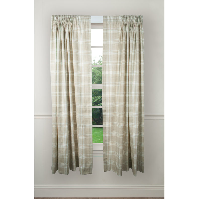 Helgeson 100% Cotton Semi Sheer Curtain Pair, Natural, 41" x 84"