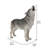 Standing Howling Wolf Statue