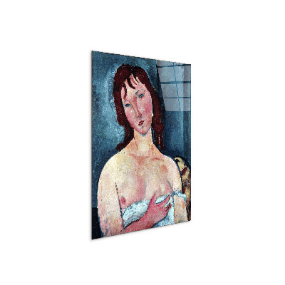 Young Frau By Modigliani Amedeo 80cm H X 60cm W CrystalArt Material Acrylic Glass Effect, Frameless Panel Lightweight Ready to Hang