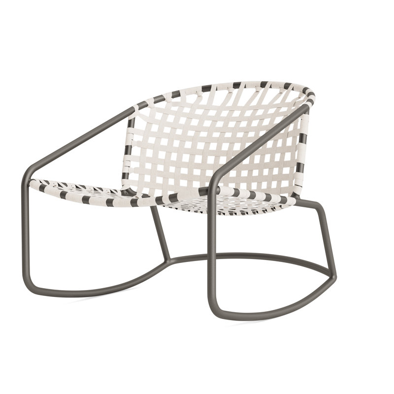 Kantan Outdoor Lounge Chair, Mica/White Suncloth Lace