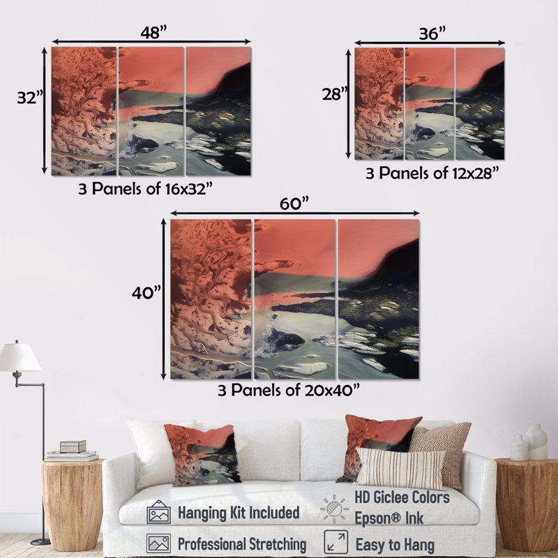 Peru - Beach & Ocean Wall Art Decor Set, Wrapped Canvas, 40" H x 60" W x 1" D