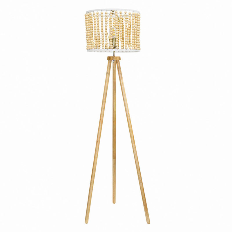 Lampe de lecture sur pied, lampe pour chaise de salon, table de chevet et bureau, lampe sur pied à trois pieds Brillo Naturel