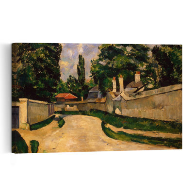 Houses Along A Road, C.1881 Abstract Contemporary Summer Architecture Wall Art Print by Paul Cezanne - 1 Piece Wrapped Canvas Wall Art