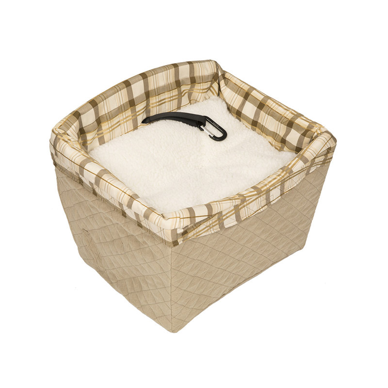 Small Brown Quilted Soft Sided Dog Carrier