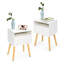 Table de chevet moderne en blanc, avec tiroirs et tablette pour les espaces de vie de chambre à coucher