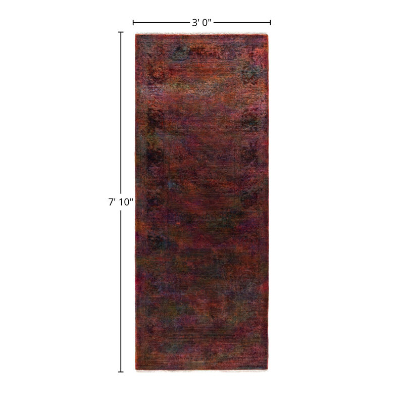 Overdyed One-of-a-Kind 3' 0" X 7' 10" Hand Knotted Area Rug