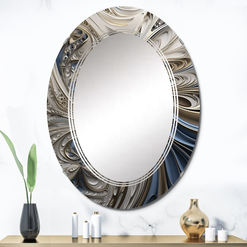 Elberson - Miroir mural moderne ovale, 36 po x 24 po