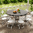 Round Foldable Plastic Table Collapsible Circular Steel Frame with Carry Handle