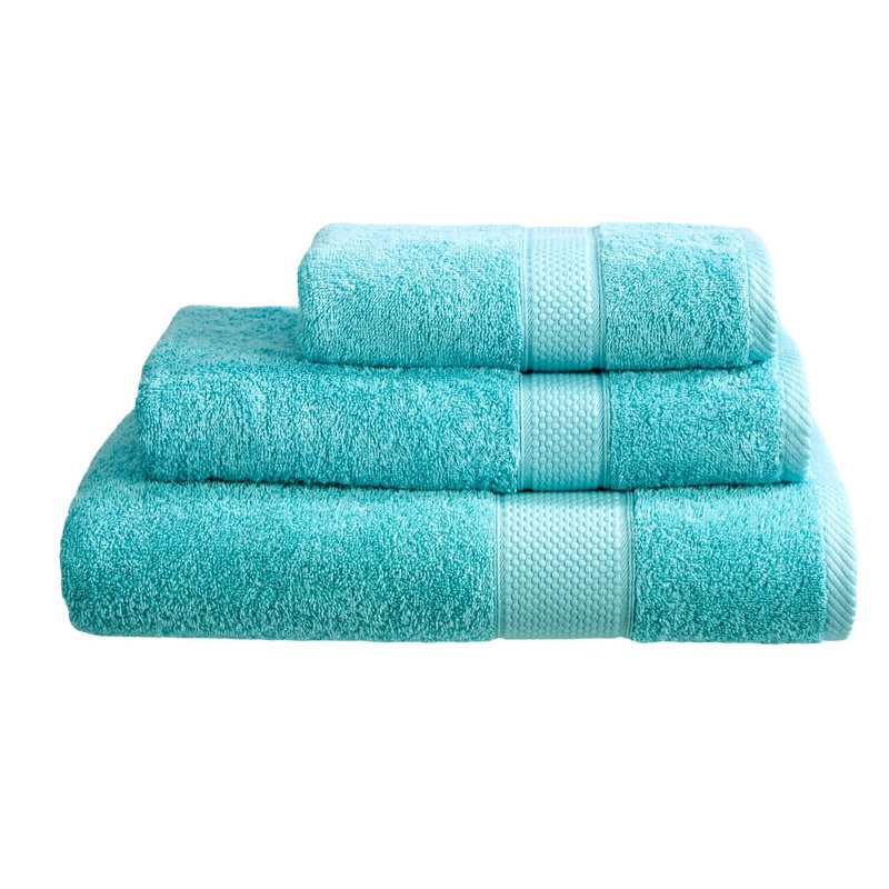 Faith Margaret Turkish Cotton Midweight Fingertip Towel, Aqua