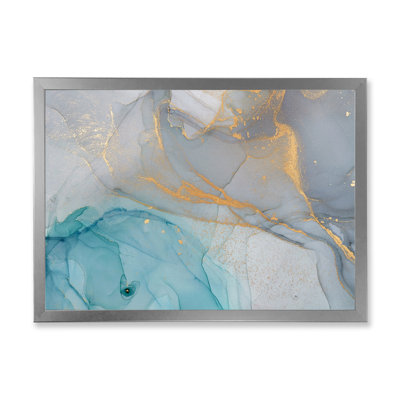 " Turquoise And Blue Liquid Ink "