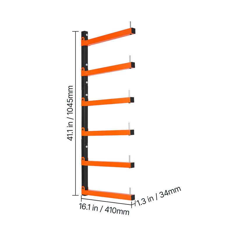 3 cm W Steel Wall Mounted Shelving Unit