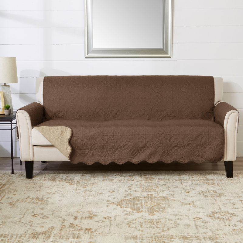 Housse réversible de protection pour meubles pour animaux Medallion, Chocolat / Taupe, H 0,5 po x l 118 po x P 75 po