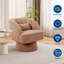 Fauteuil pivotant moderne en velours, fauteuil lounge rond à 360° avec dossier à rayures douces-867653789