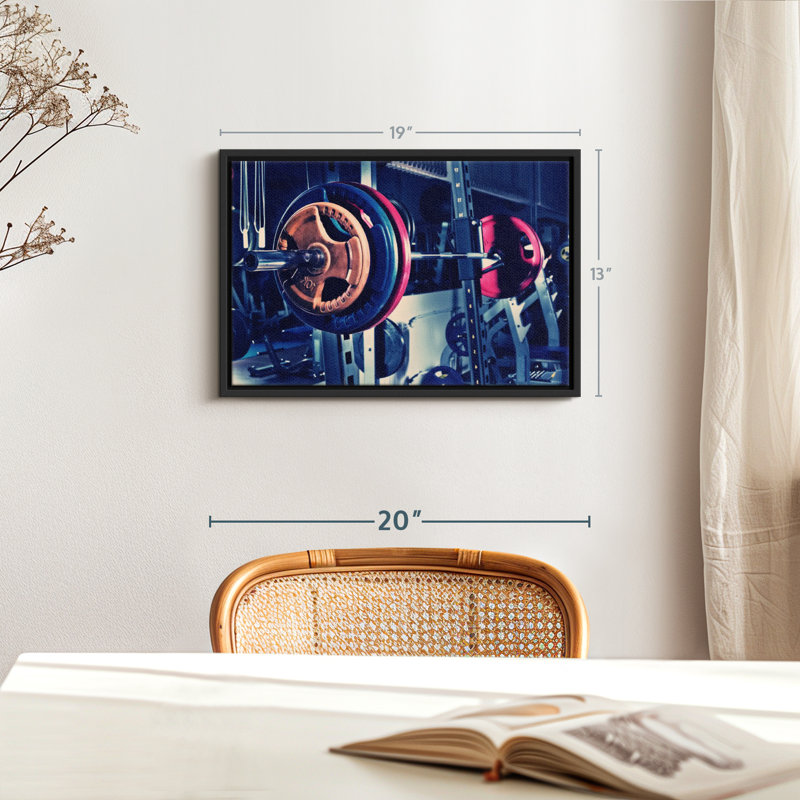 " Gym Barbell Wall Art ", 13" H x 19" W