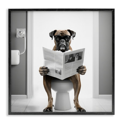 «Trinx Boxer Dog and News journal» par Lazar Studio, reproduction sur toile