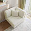 Fauteuil rembourré en velours côtelé beige avec dossier coussiné Seemab-99538308