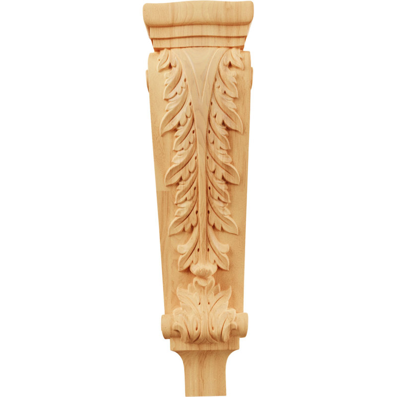 Grand corbeau pilastre Acanthus l 6 1/4 po x P 3 po x H 22 po (paquet de 2), Chêne rouge