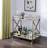 Serving Cart, Metal Frame Kitchen Cart With Bottom Shelf And Caster Wheels