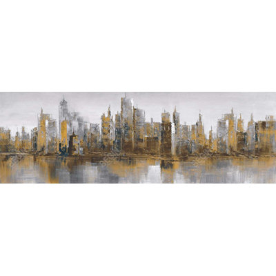 Toile encadrée «Gloomy Cityscape Industrial City»