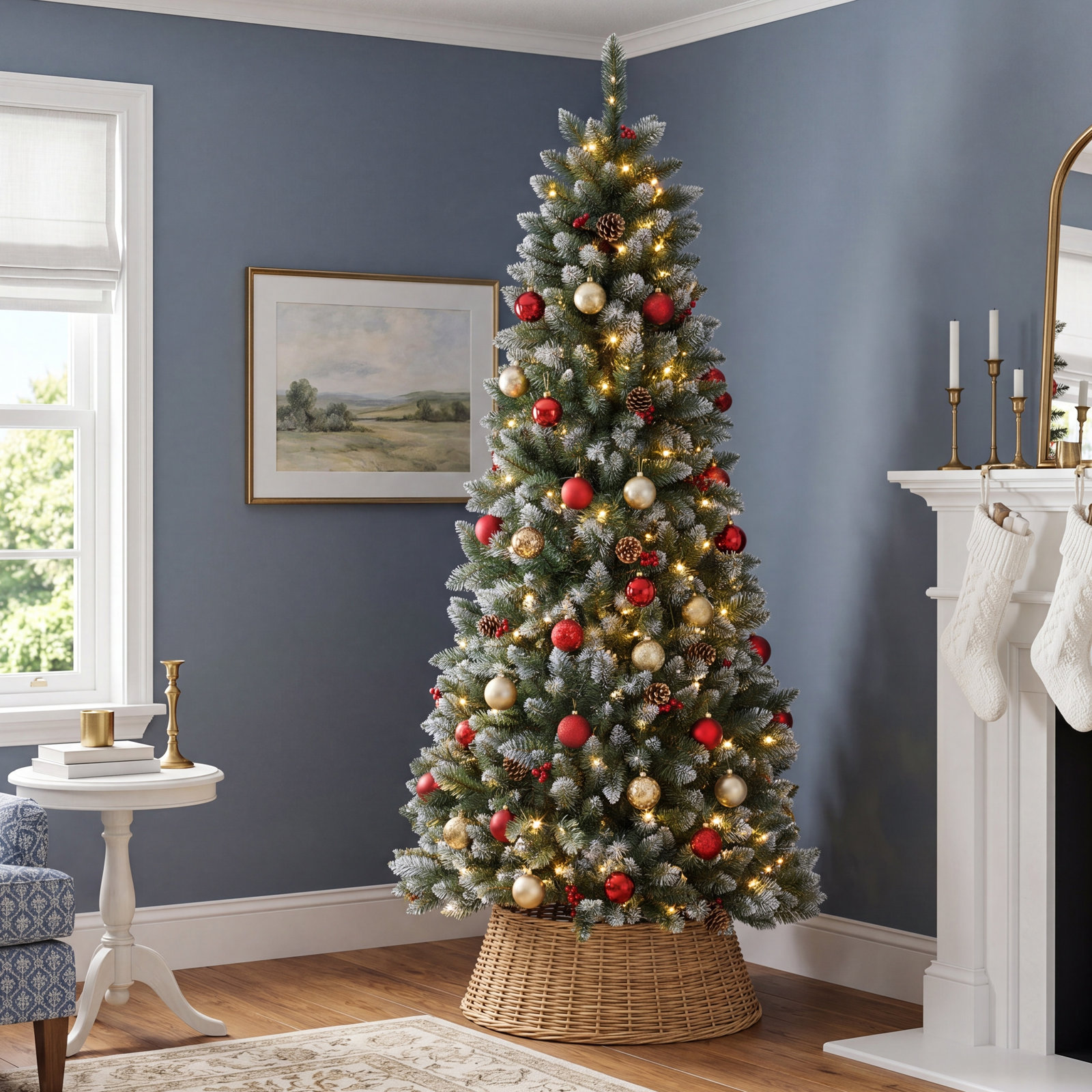 White Frosted 6' Pre-Lit Pine Christmas Tree