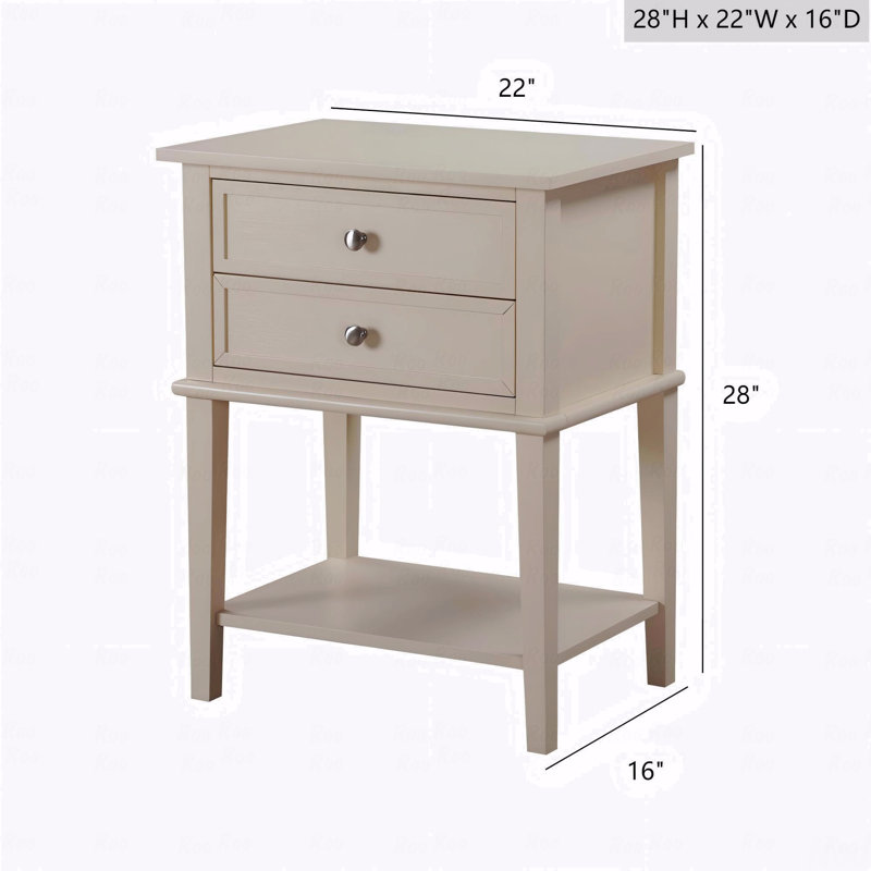 Élégante table de chevet contemporaine beige, Beige