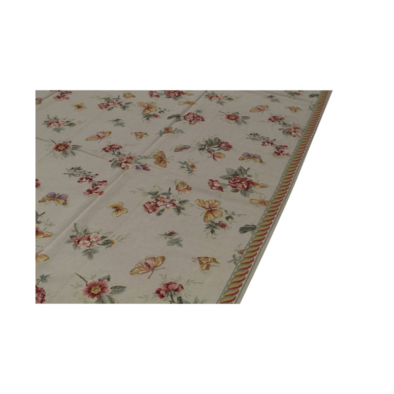 Hand-Knotted High-Quality Gray and Red Area Rug