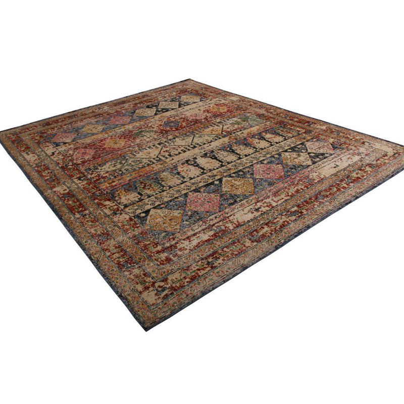 Distressed Homage Hand Knotted Wool Area Rug, Rectangle 8' x 10'