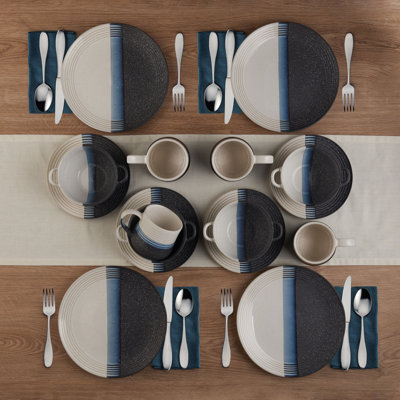 Service de table en grès 16 pièces Jaxson, service pour 4