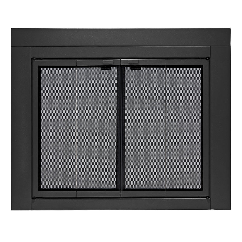 Cabinet Steel Fireplace Door, Black, 33.03" H x 37.52" W x 1.81" D