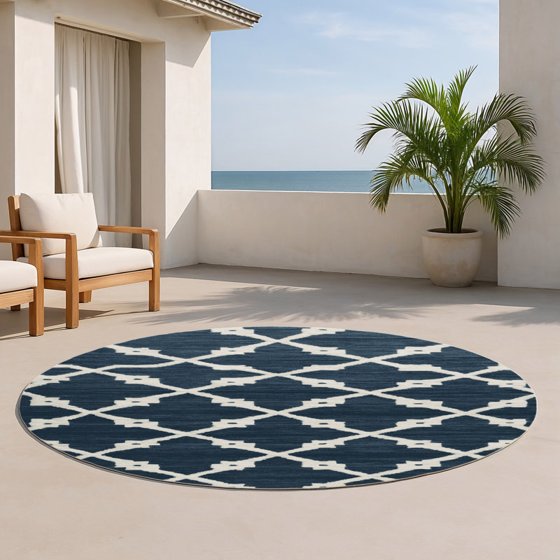 Tapis gris intérieur et extérieur Trellis