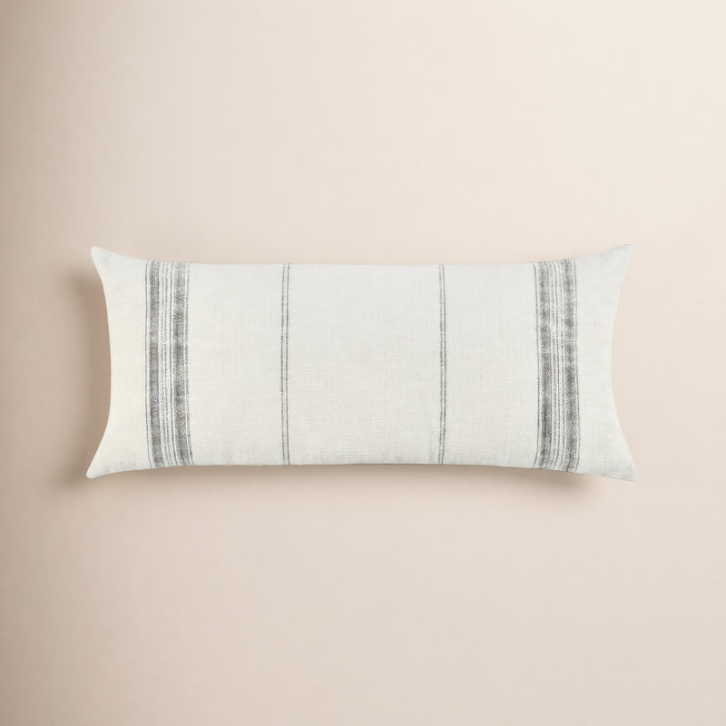 Coussin Silverton, 16 po x 36 po, Rectangulaire, Noir / blanc